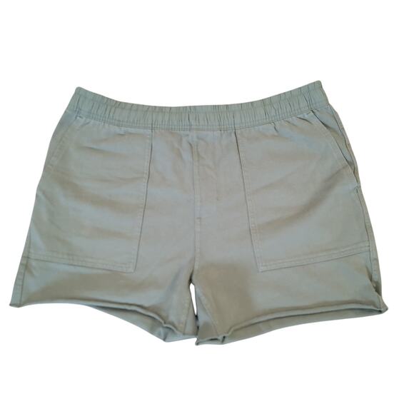 Free Assembly Green Drawstring Cut-off‎ Shorts Sz Large Casual High Waist Cotton - Picture 1 of 10